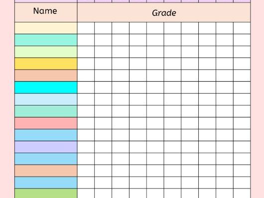 Grading Sheets in Colors & Black & White Editable