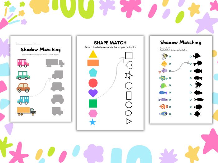 Match Shadows and shaps Worksheet