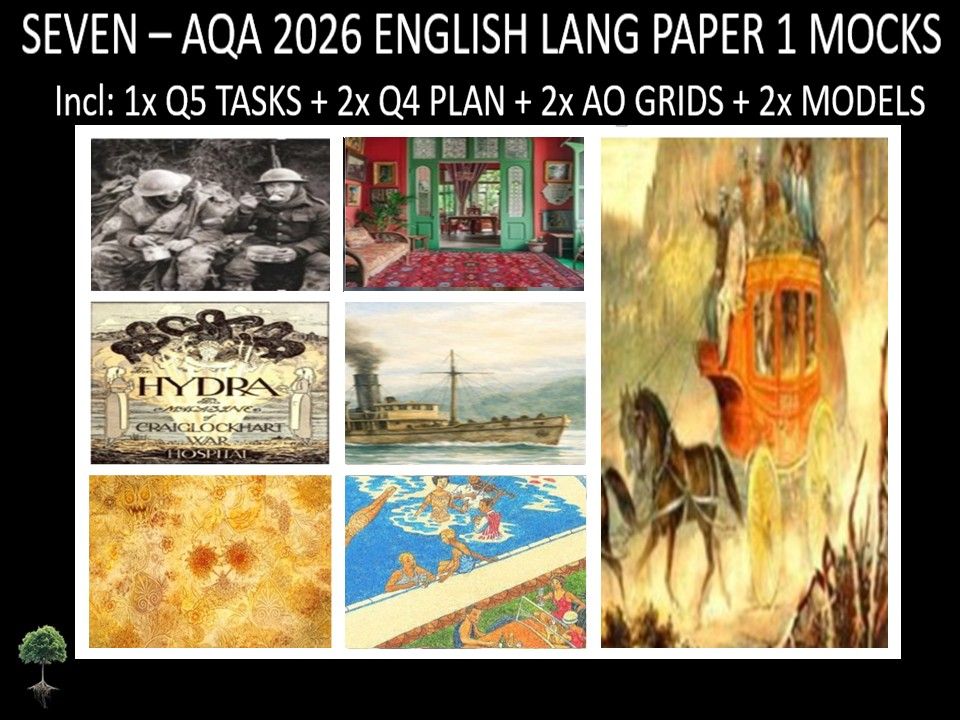 SEVEN - AQA PAPER 1 | 2026 FULL MOCKS | Q5 TASKS | Q4 PLAN | AO GRIDS | MODELS