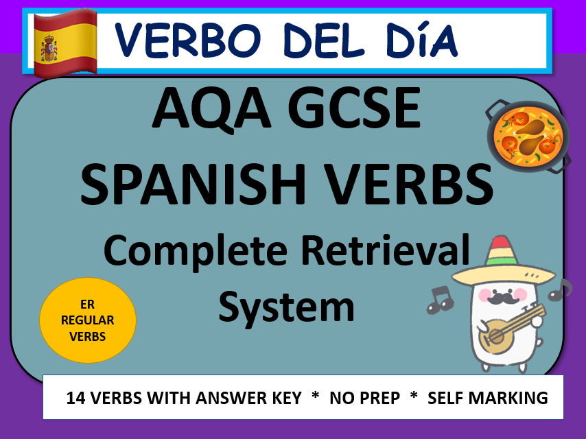 AQA GCSE Spanish Verbo del Día – ER Verbs | Retrieval Practice Pack