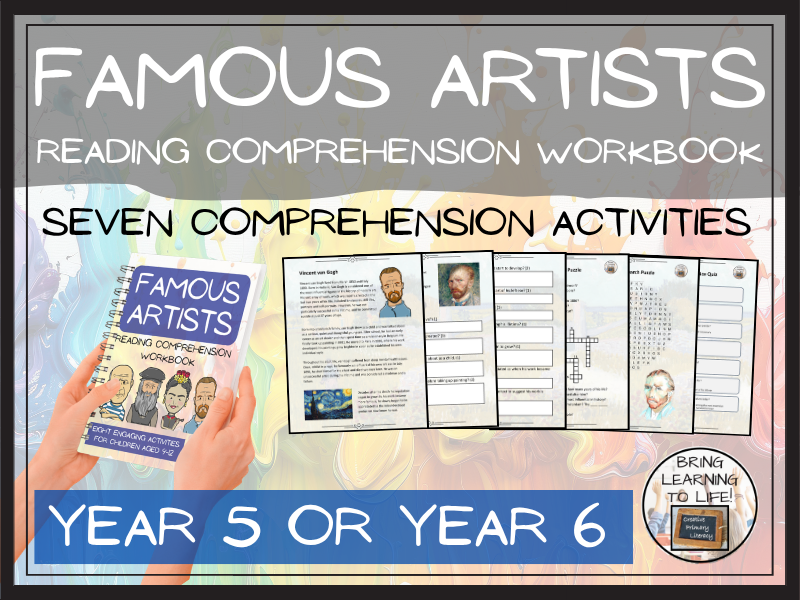 Famous Artists from History Reading Comprehension Workbook | Year 5 or Year 6