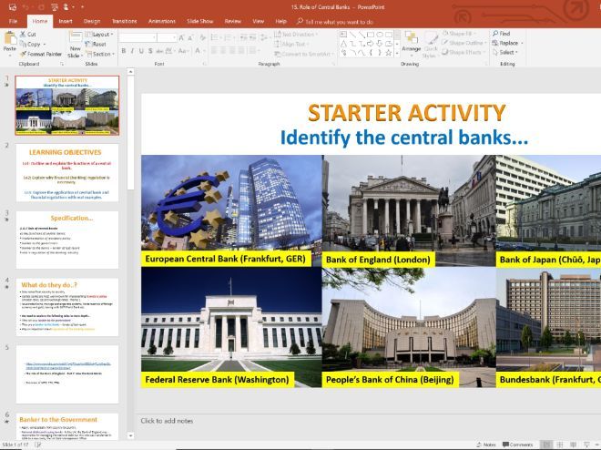 15 Role Of Central Banks Slides Activities And Notes Edexcel