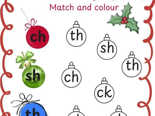 Christmas writing and phonic sheets for provision