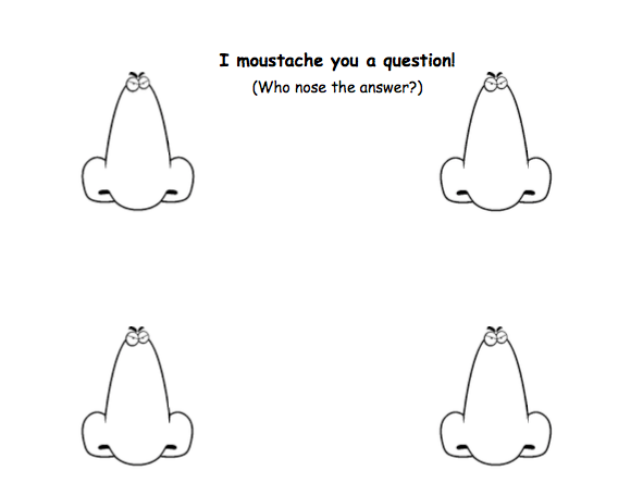 Make your own question sheet - I moustache you a question