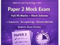 AQA A-Level Psychology Paper 2 Mock Exam (7182) | Full 96 Marks + Mark Scheme