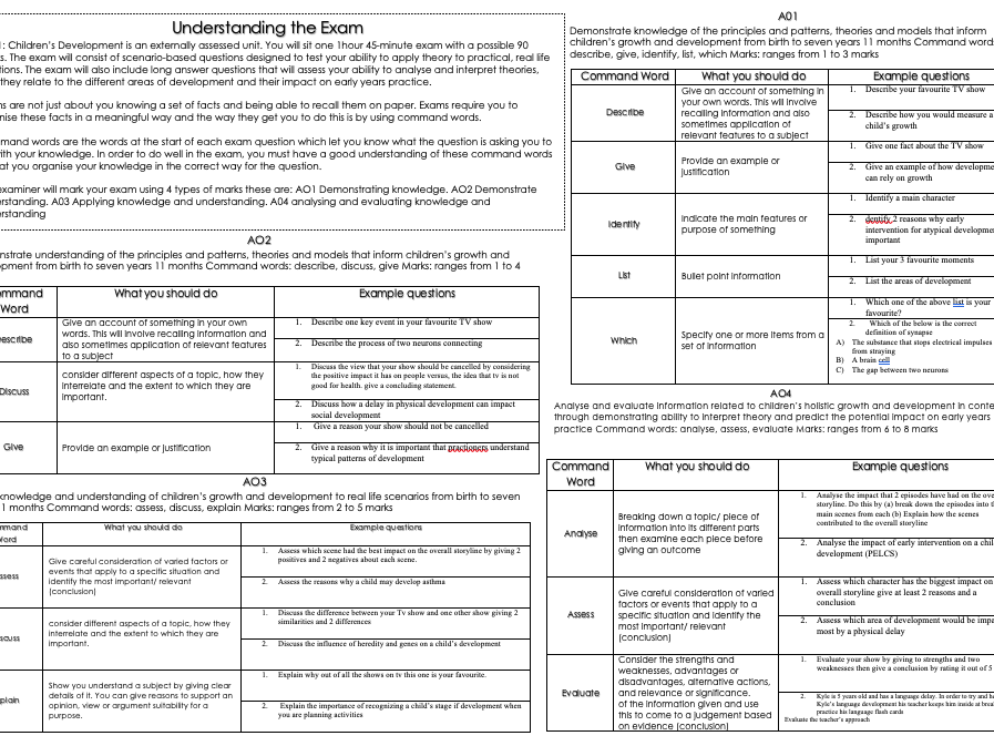 BTEC Children's Play Learning and Development Exam Introduction