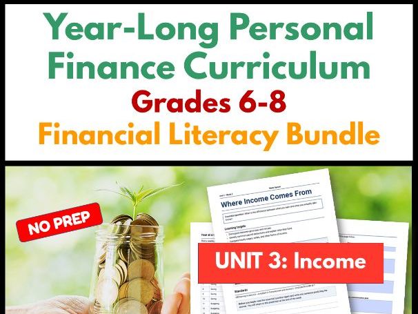 Year-Long Personal Finance Curriculum | Grades 6-8 | Financial Literacy | Unit 3