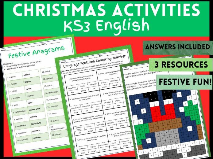 Christmas English Activities KS3