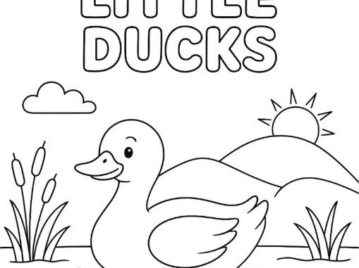 Five Little Ducks Colouring Page