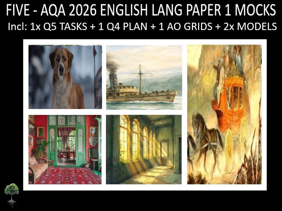 FIVE - AQA PAPER 1 | 2026 FULL MOCKS | Q5 TASKS | Q4 PLAN |AO GRIDS | MODELS
