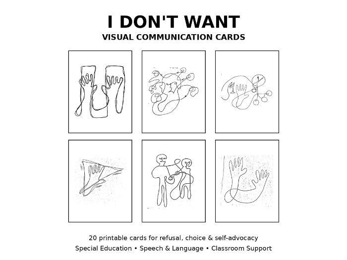 I DON'T WANT: Visual Communication Cards