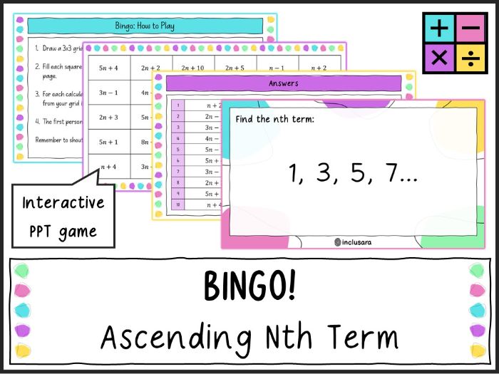Calculating Nth Term of an Ascending Sequence Bingo Game