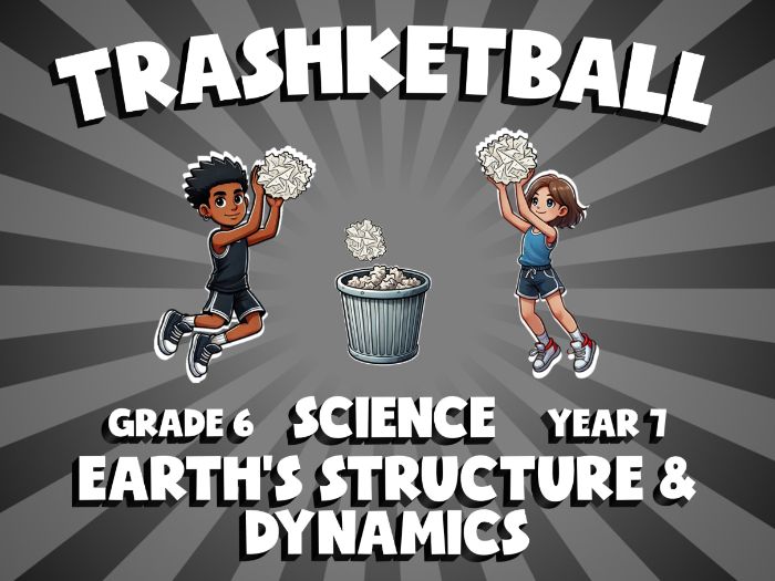 Earth's Structure & Dynamics TRASHKETBALL Science Game | No-Prep Year 7 Review Activity