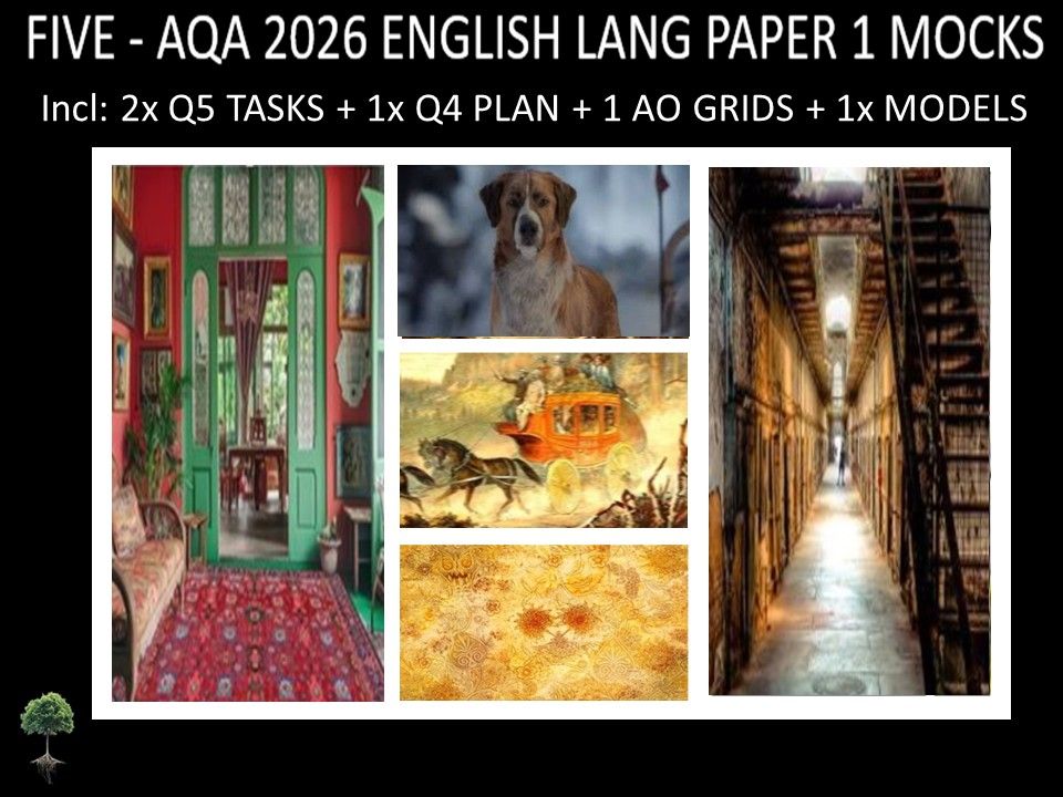 FIVE - AQA PAPER 1 | 2026 FULL MOCKS | Q5 TASKS | Q4 PLAN |AO GRIDS | MODELS