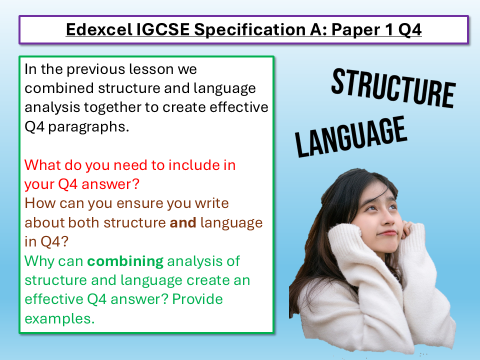 Edexcel IGCSE English Language Paper 1 Q4