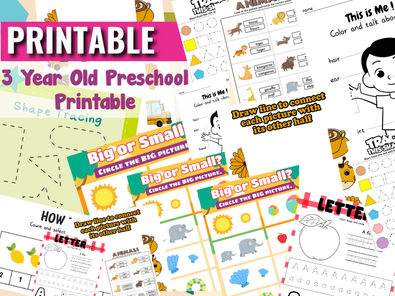 Printable Preschool Worksheets for 3-Year-Olds – Early Learning Fun