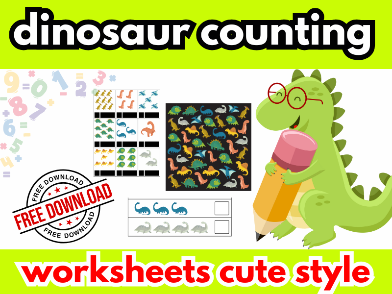 FREE Dinosaur Counting Fun! 3 Cute Worksheets