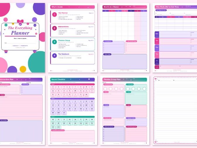 The Everything Planner: Printable A4 Planner, Interventions, Phonics Group Planner and Notebook