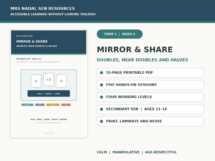 SEN Maths Fluency Week 5 | Mirror & Share