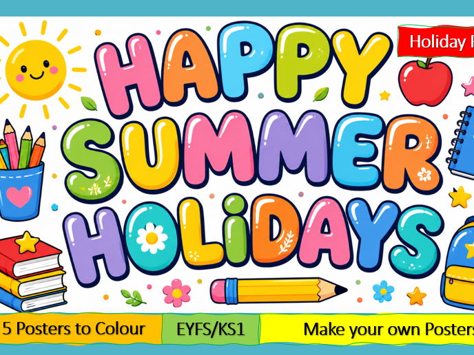 Summer Holidays Posters to Colour + Make