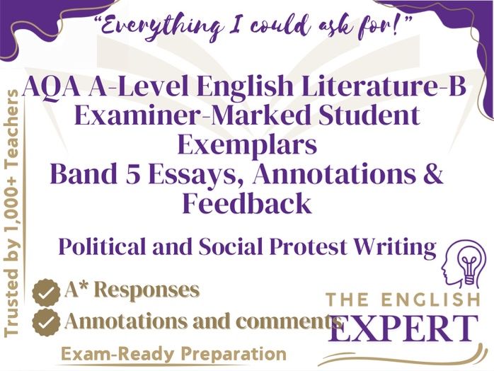 AQA A-Level English Literature Examiner-Marked Student Exemplars A* | Band 5 Annotations & Feedback