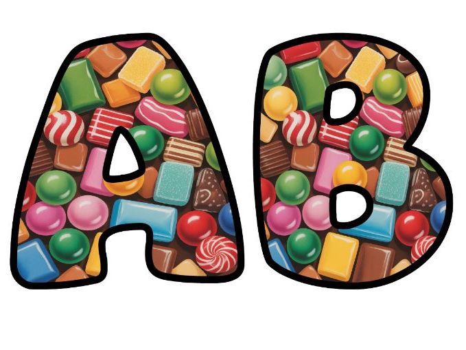 Learning Is So Sweet Candy Treats Classroom Display | Lettering Set | Whole Alphabet A-Z and 0-9