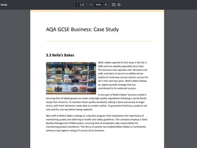 AQA GCSE Unit 3 Business: Case Study Activity