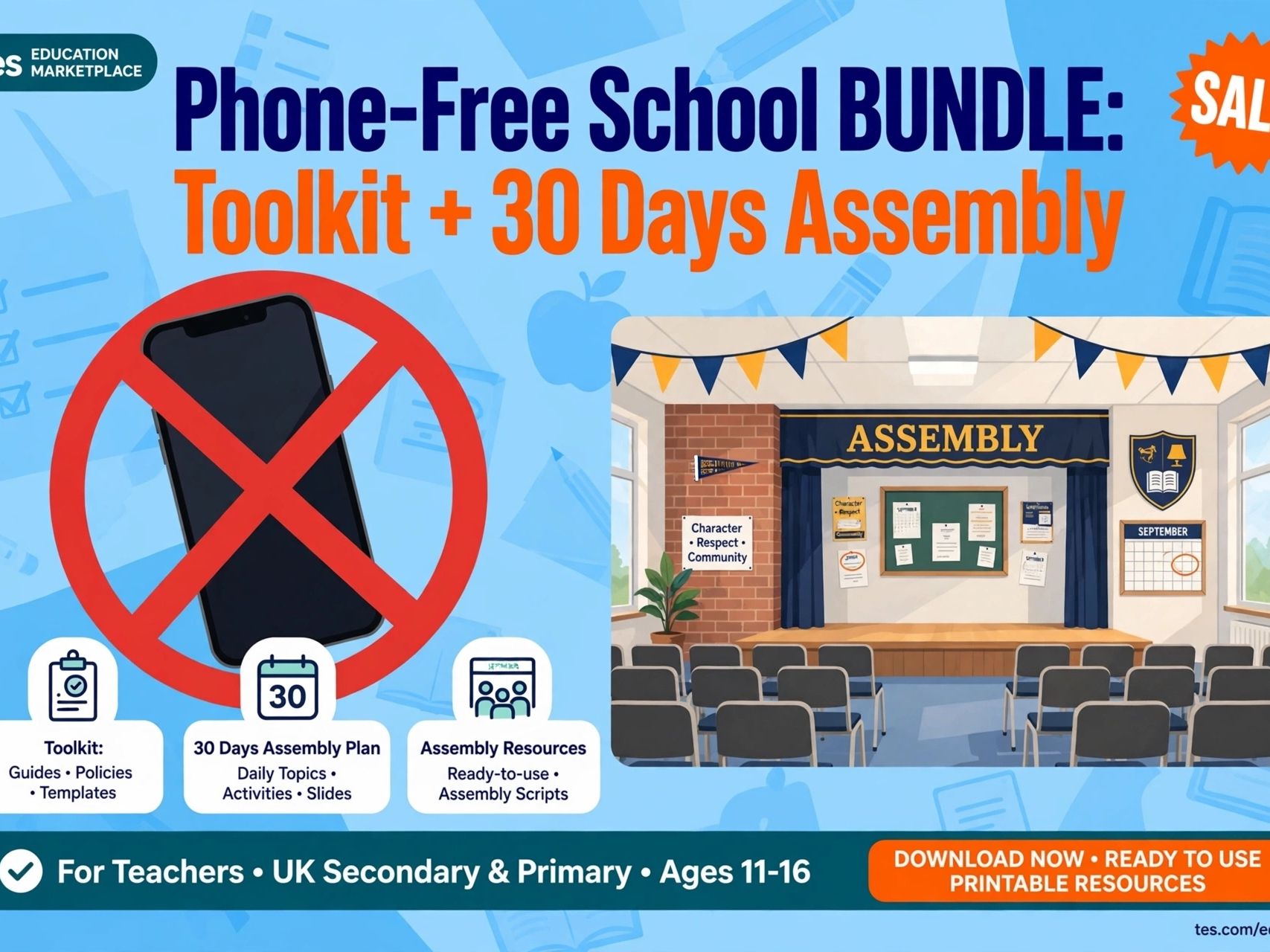 ''Phone-Free School BUNDLE:Toolkit+30 Days Assembly{SALE}''