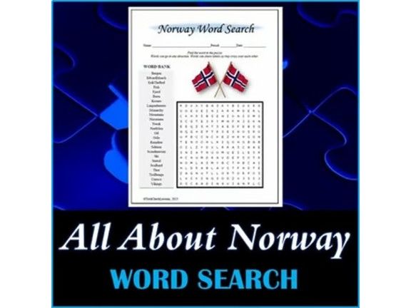 All About Norway Word Search Puzzle