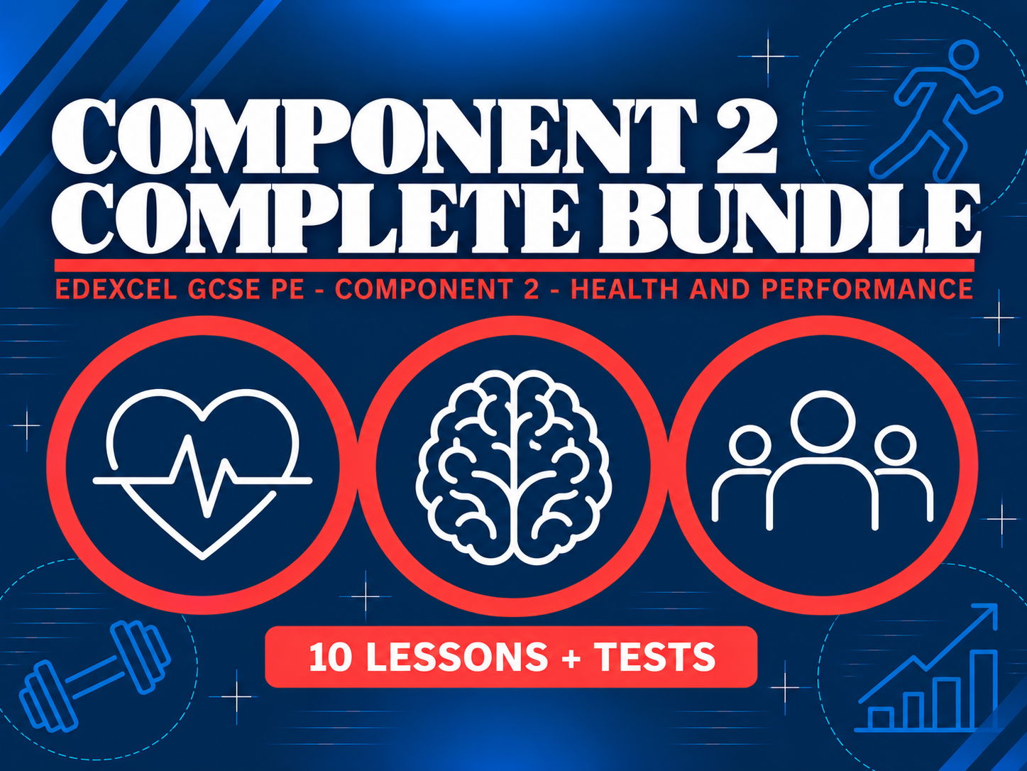 Edexcel GCSE PE Component 2 Health and Performance Complete Bundle
