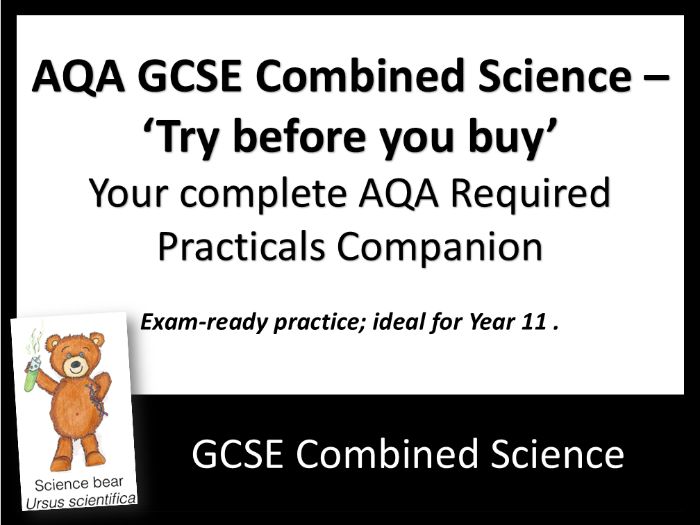 FREE AQA GCSE Required Practical Work, Worksheets and Answers