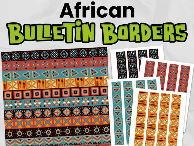 African Bulletin Board Borders | Africa-Themed Classroom Display Borders | KS1 & KS2 Geography Decor
