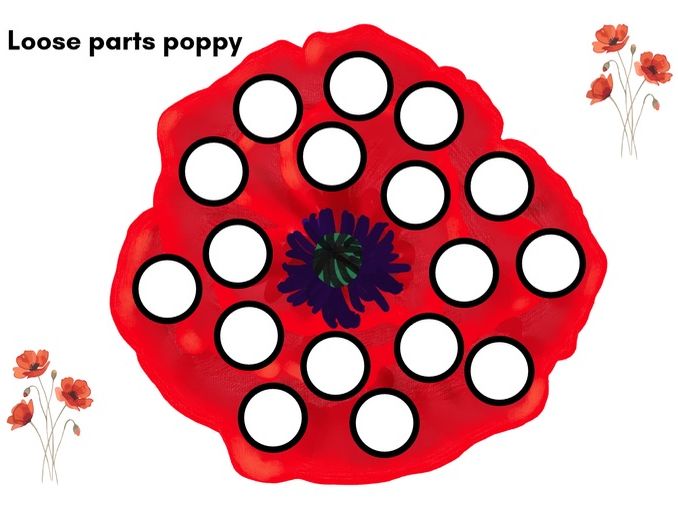Poppy loose part fine motor activity