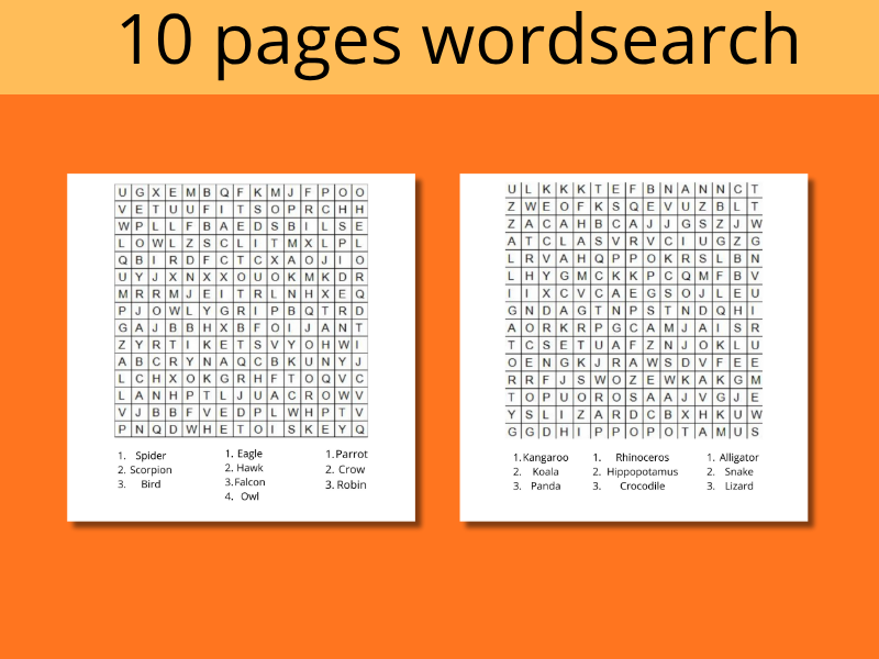 Animal Kingdom Word Search Bundle!