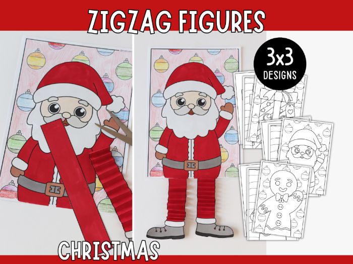 Zigzag Figures - Christmas Craft for Kids
