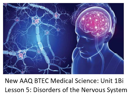 NEW: AAQ BTEC Medical Science Unit 1B Nervous System - Lesson 5 Dosorders