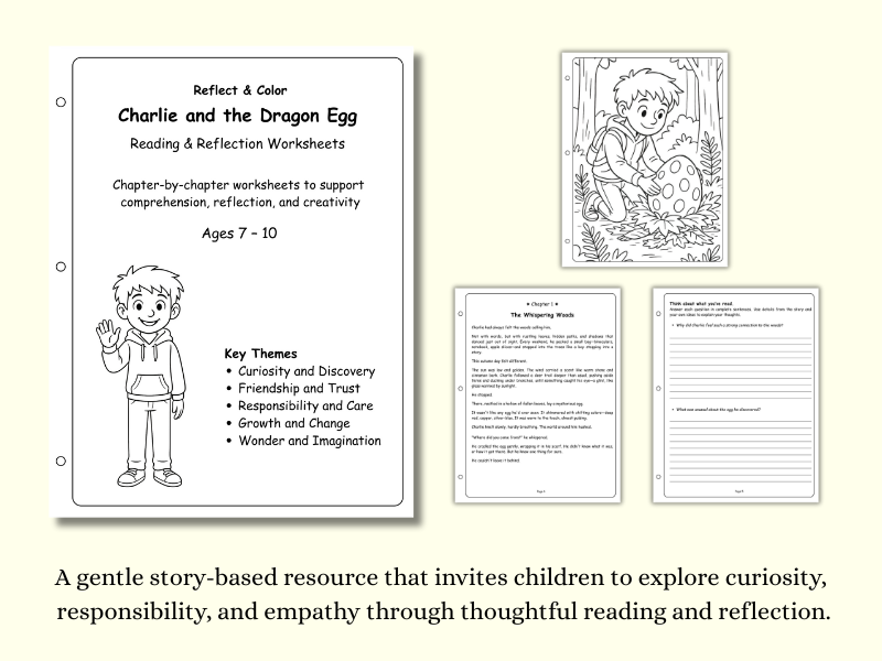 Charlie and the Dragon Egg – Reflect & Color Pack (Ages 7–10)