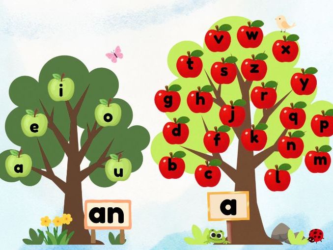 FREE A/ AN Articles Posters for ESL/EFL Kids