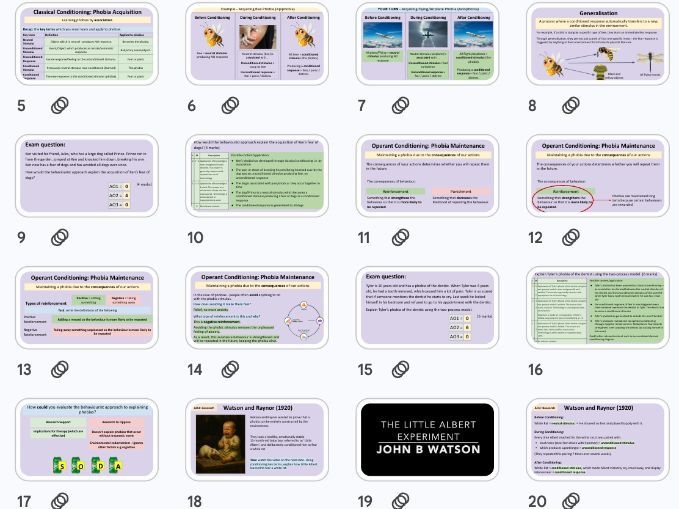 A Level Psychology Explaining Phobias: Behaviourist Approach - Clinical Psychology NEW AQA 2025 Spec