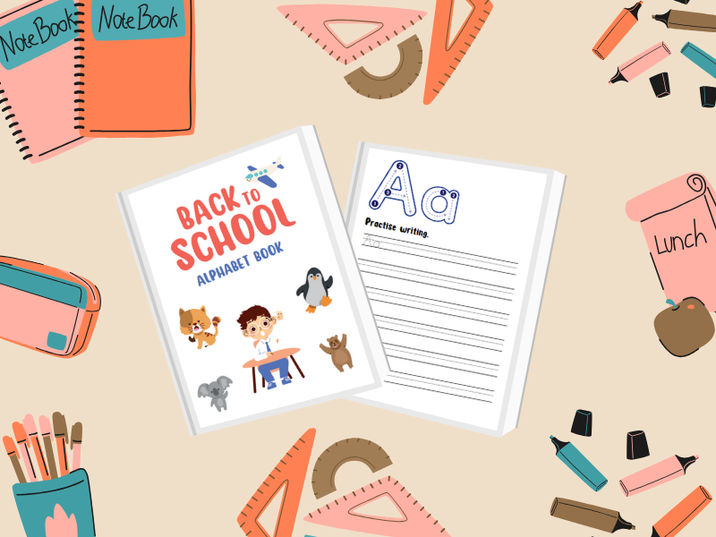 Back to School Alphabet Practice Book – Fun Handwriting Workbook for Early Learners