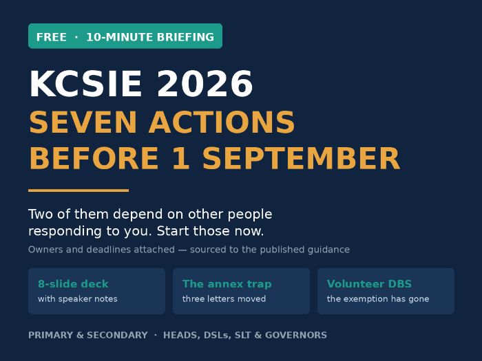 KCSIE 2026: FREE Seven Actions Before 1 September