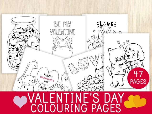 Valentine's Day Coloring Pages - 47 Sheets