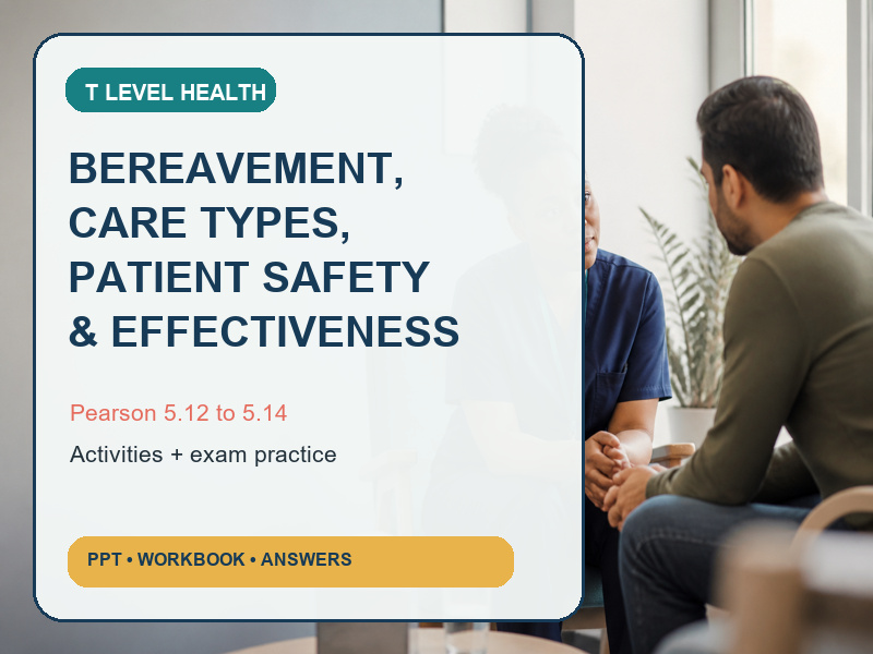 Pearson T Level Health 5.12 to 5.14 | Bereavement, Palliative Care, Patient Safety & Clinical Effect