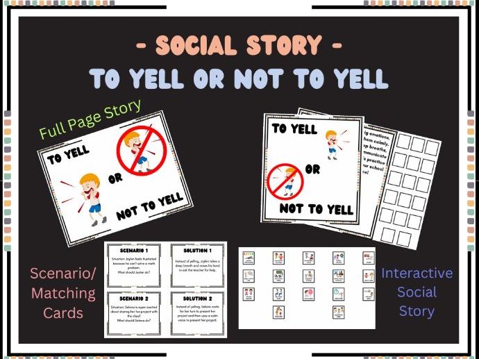Yelling Social Story and Scenarios Toolkit / Set