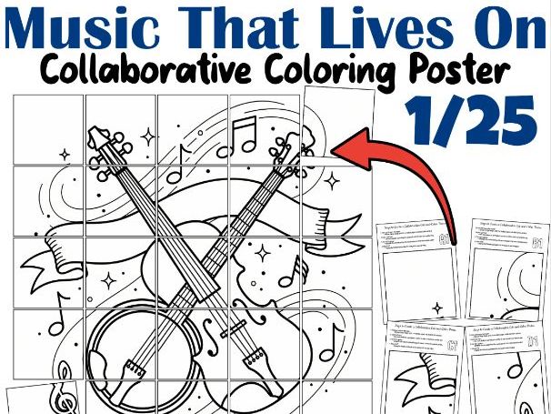 Music That Lives On | Stephen Foster Collaborative Coloring Poster