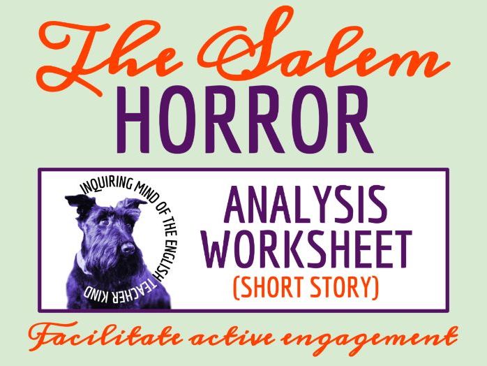 "The Salem Horror" by Henry Kuttner Close Reading Analysis Worksheet | Weird, Witchy Short Story