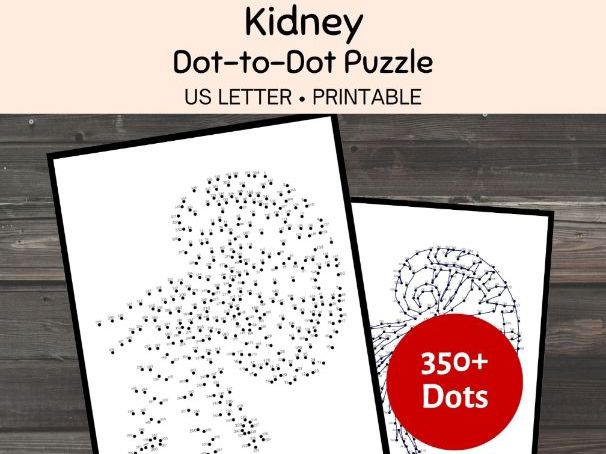 Kidney Dot-to-Dot Puzzle, Sub/ Cover Lessons
