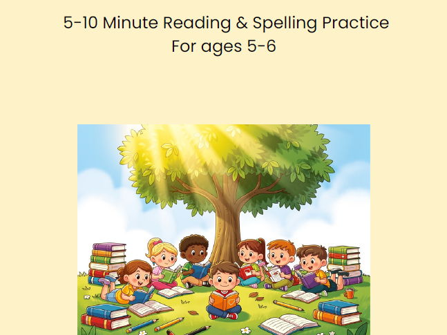 Summer Phonics Pack | 5–10 Minute Reading & Spelling Practice | Ages 5–6 | Printable Phonics