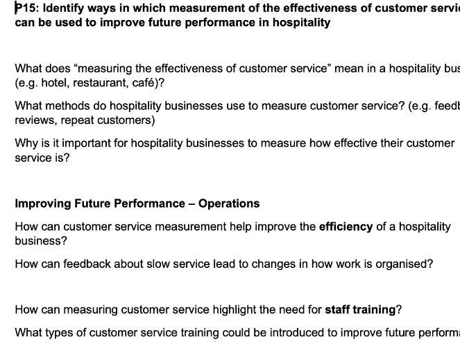 Principles of Supervising Customer Service in Hospitality BTEC Hospitality Unit 2 Pearson Internatio