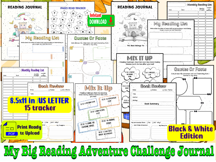 My Big Reading Adventure Challenge Journal